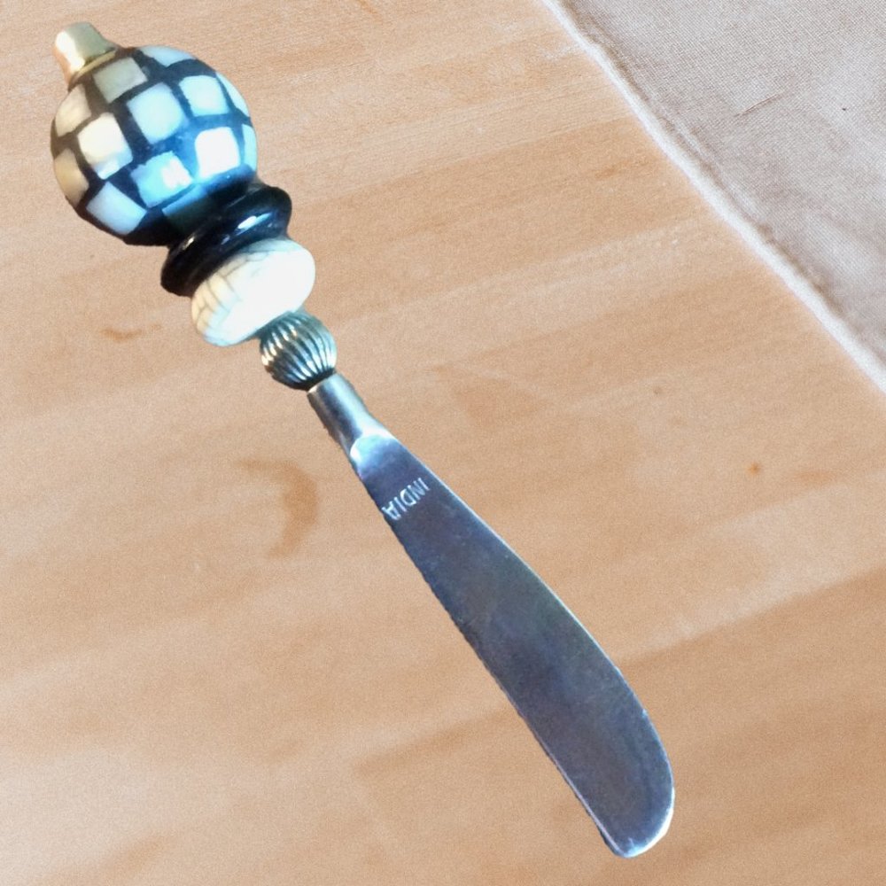 Made in India - Stainless Steel Beaded Knife Spreader Dip for Stylish Kitchen